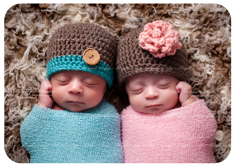 Newborn baby pictures of twins near Charlottesville, VA.