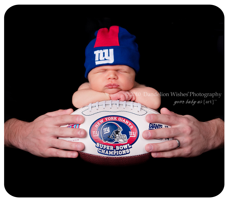 Northern Va newborn photographer, Biggest Littlest NY Giants Fan!